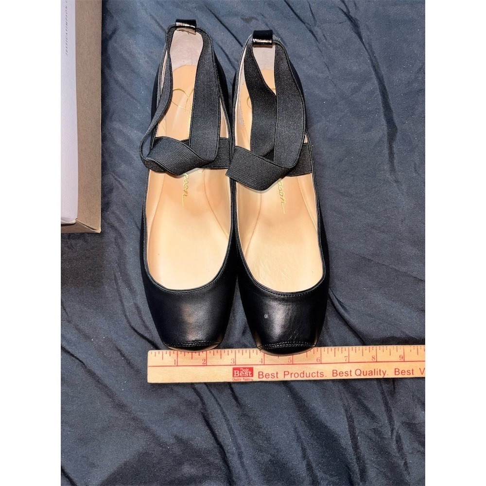 Jessica Simpson Ballet Flats Womens Size 10 Black Criss-Cross Elastic mandalaye - Picture 7 of 9